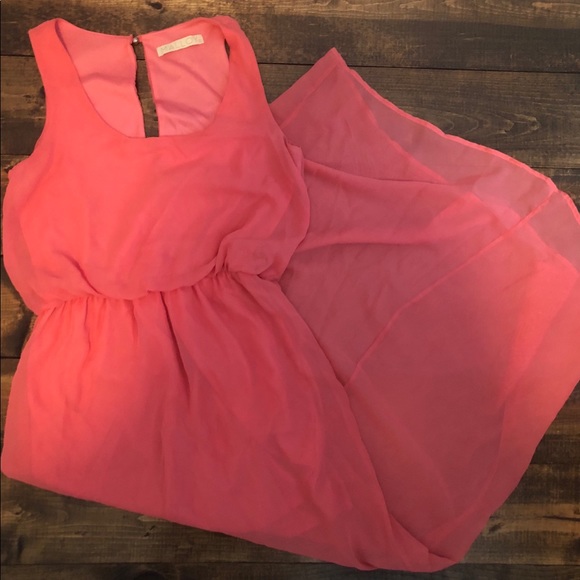 🍑 Peach Pink Maxi Dress - Picture 1 of 4